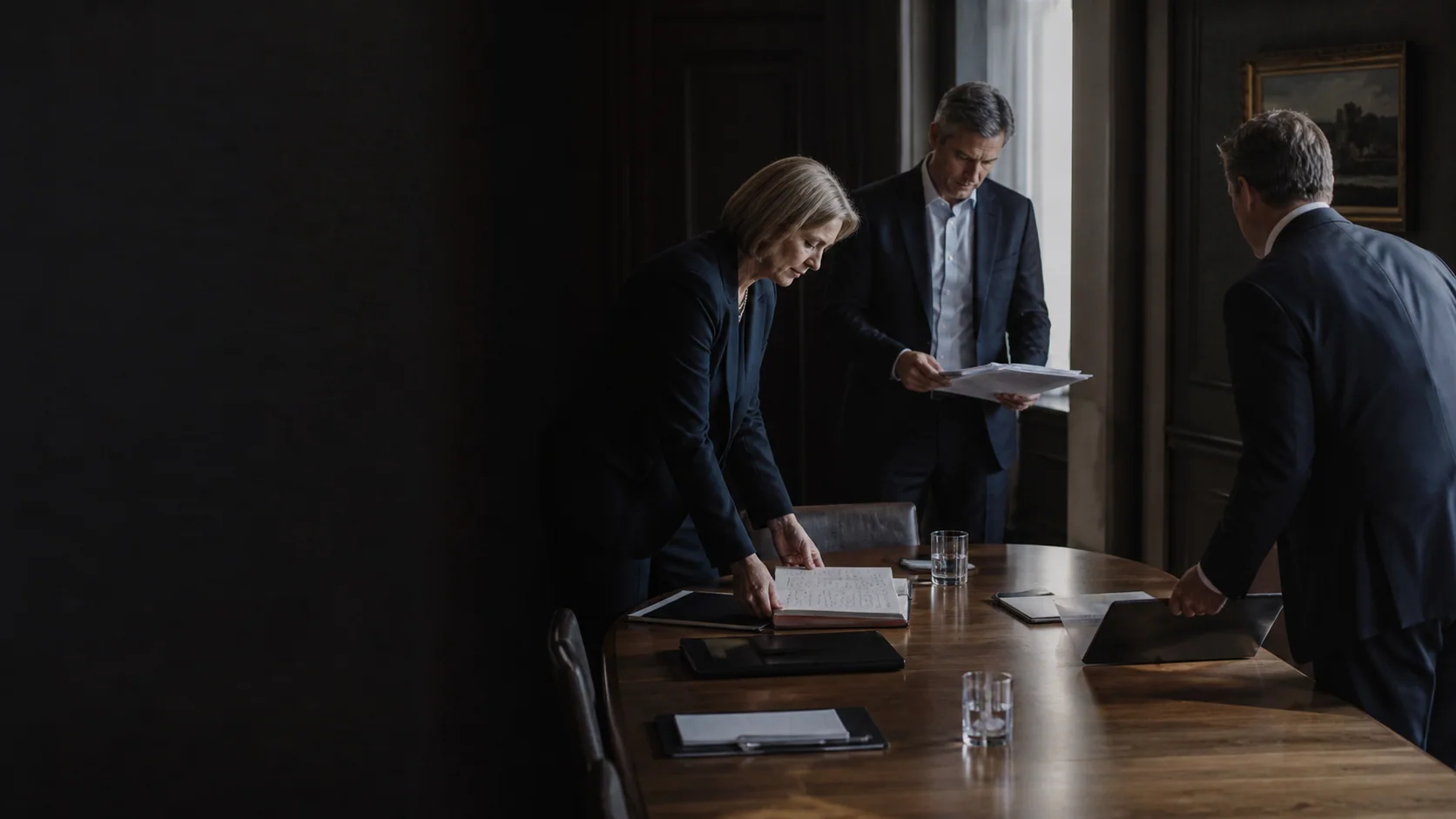 Experienced advisers preparing evidence for a consequential client working session